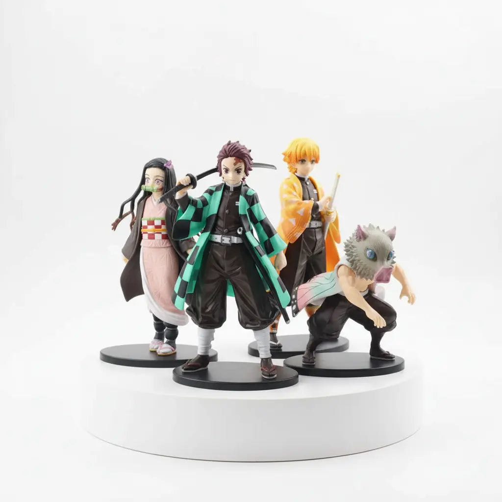 DEMON SLAYER Kamado Tanjirou & Nezuko 4PCS PVC Figures – Collector's Set