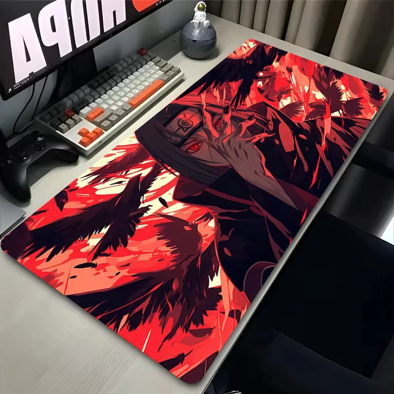 Anime Black & White XL Mouse Pad – Extended Rubber Gaming Desk Mat