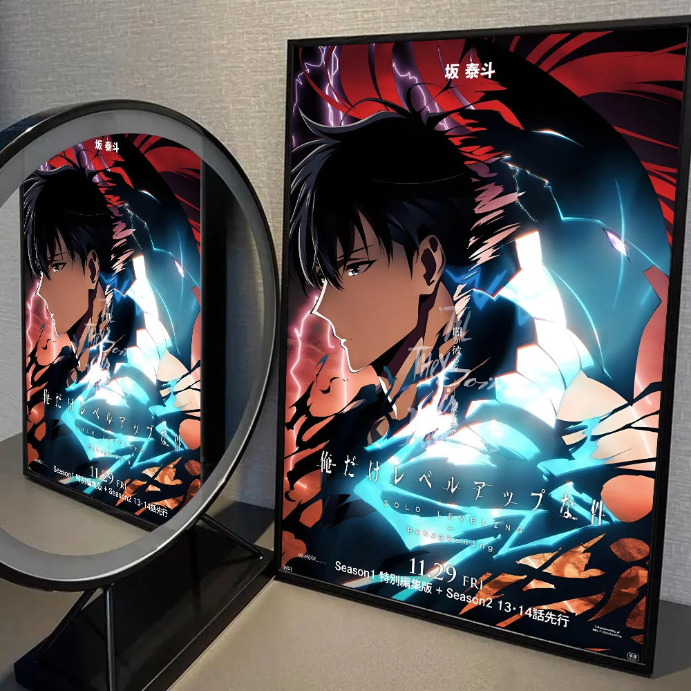 SOLO LEVELING Self-Adhesive Anime Poster – Wall Art for Collectors