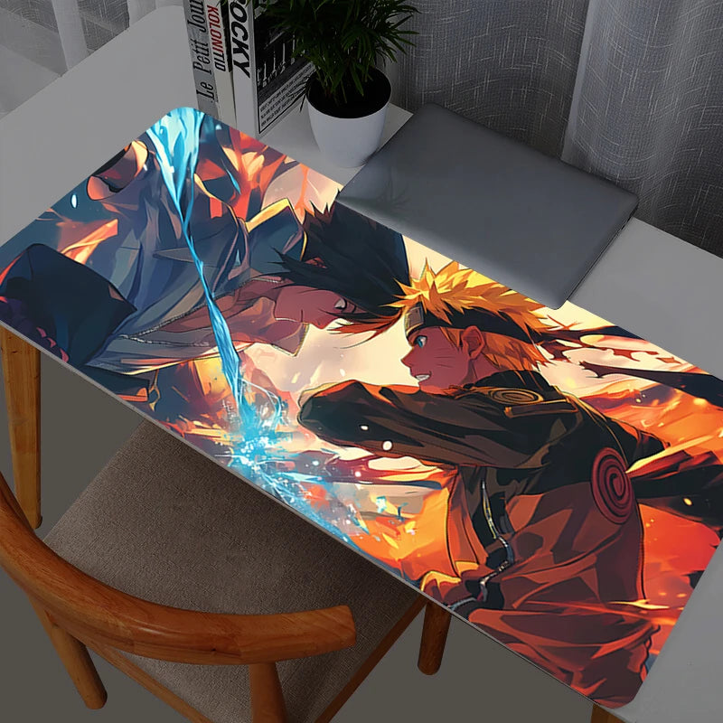 NARUTO Naruto vs Sasuke Anime Rubber Mouse Pad – Extended Gaming Desk Mat