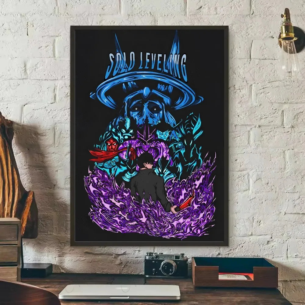 SOLO LEVELING Frameless Canvas Painting – Anime Wall Art Print