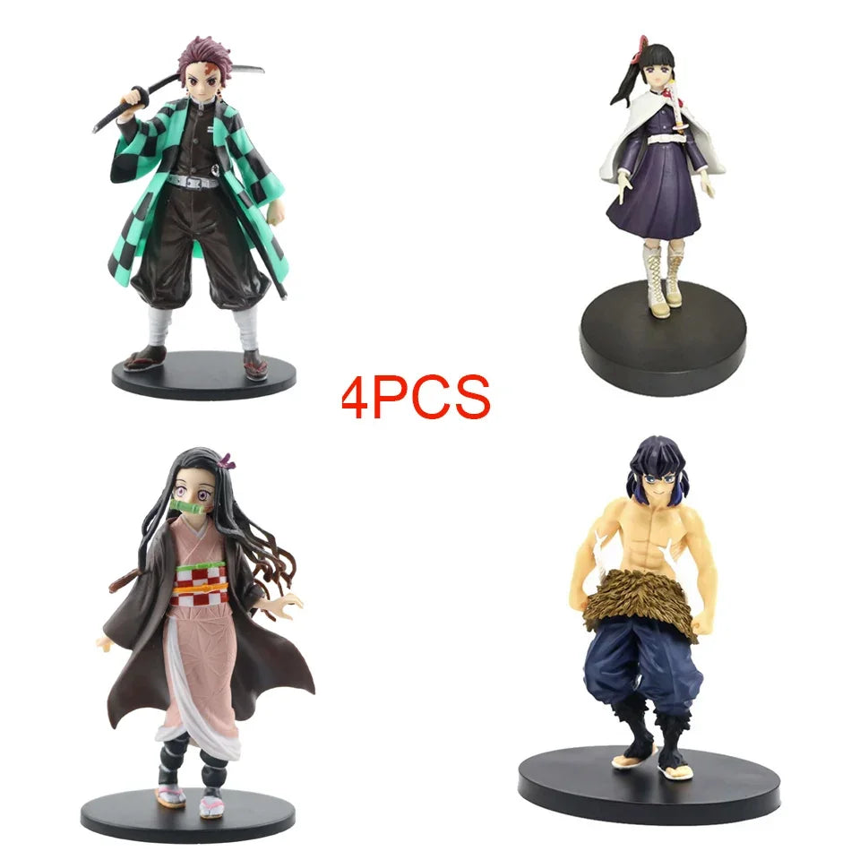 DEMON SLAYER Kamado Tanjirou & Nezuko 4PCS PVC Figures – Collector's Set