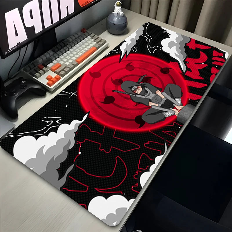 Anime Black & White XL Mouse Pad – Extended Rubber Gaming Desk Mat