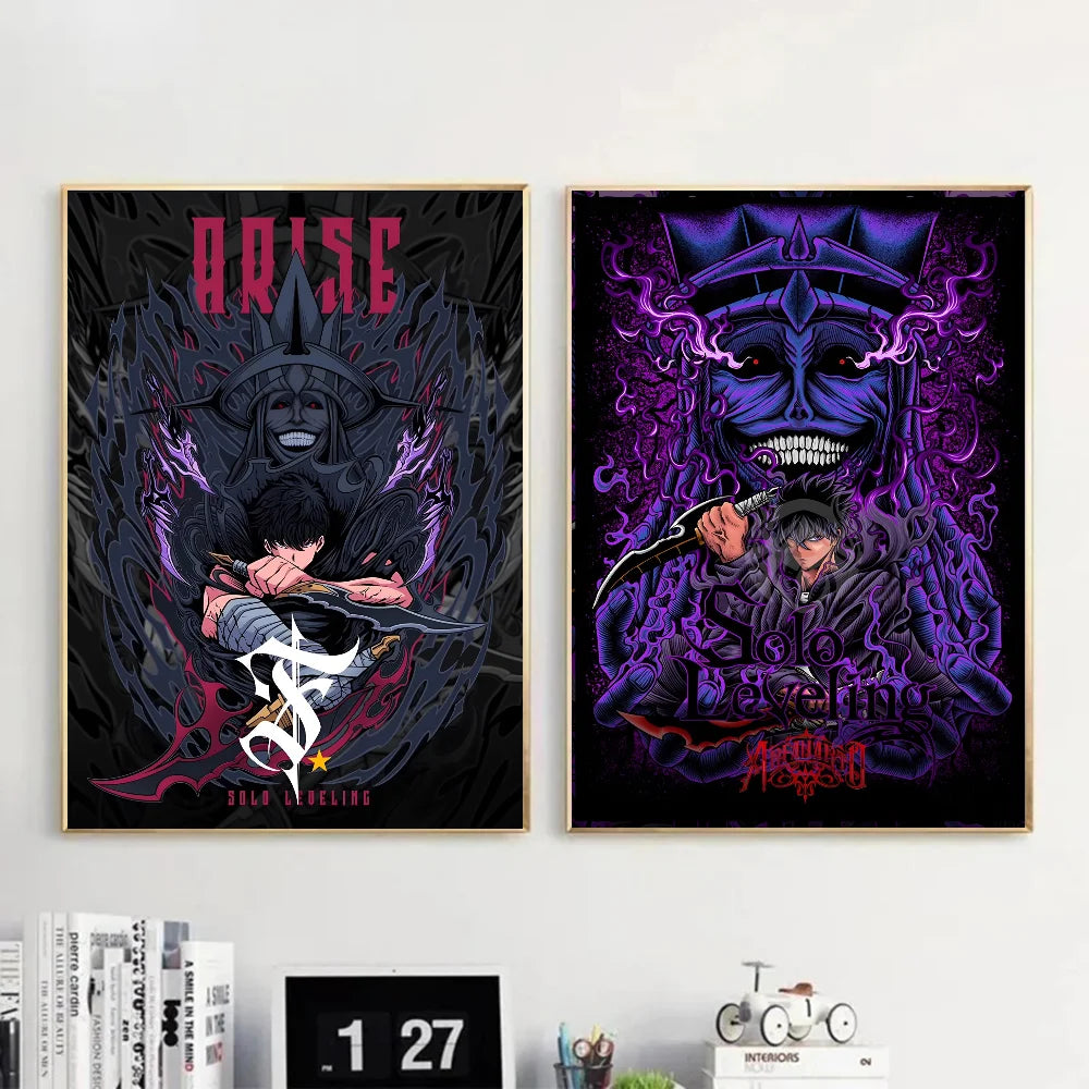 SOLO LEVELING Self-Adhesive Anime Poster – Wall Art for Collectors