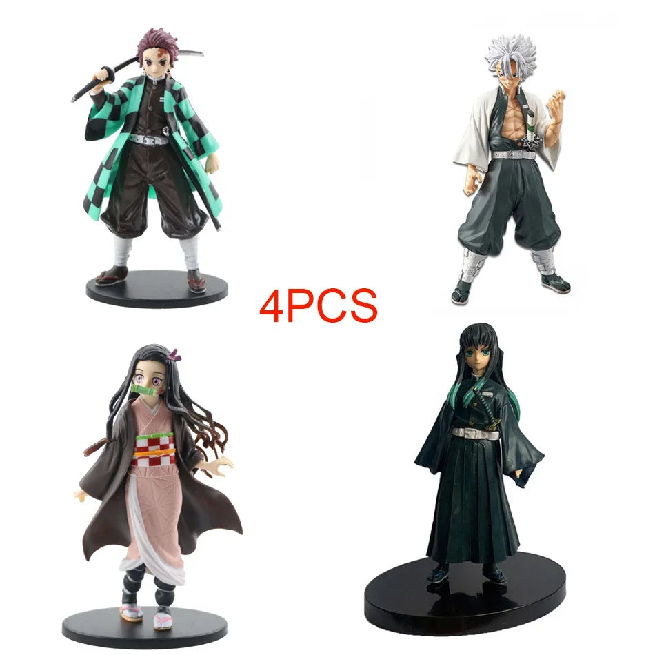 DEMON SLAYER Kamado Tanjirou & Nezuko 4PCS PVC Figures – Collector's Set