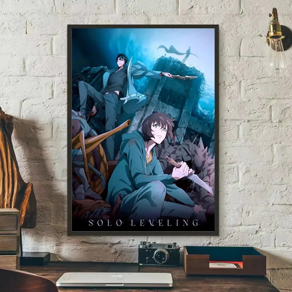 SOLO LEVELING Frameless Canvas Painting – Anime Wall Art Print