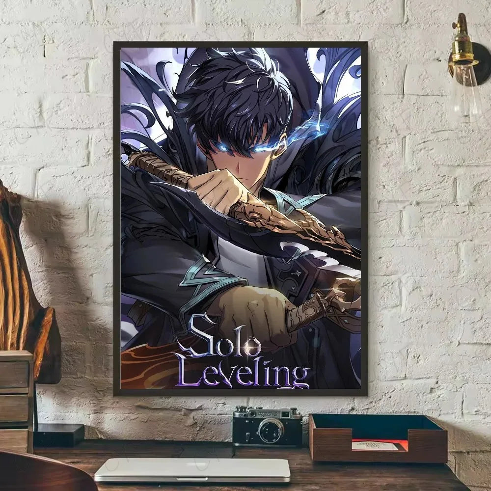 SOLO LEVELING Frameless Canvas Painting – Anime Wall Art Print