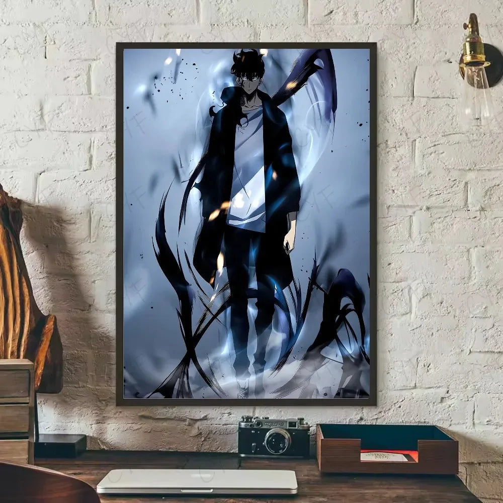 SOLO LEVELING Frameless Canvas Painting – Anime Wall Art Print