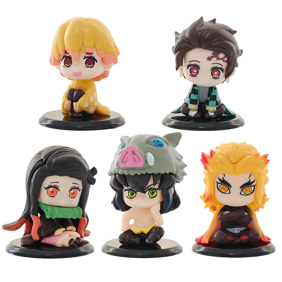 DEMON SLAYER Tanjiro & Friends Q Version Doll Set – Premium Edition