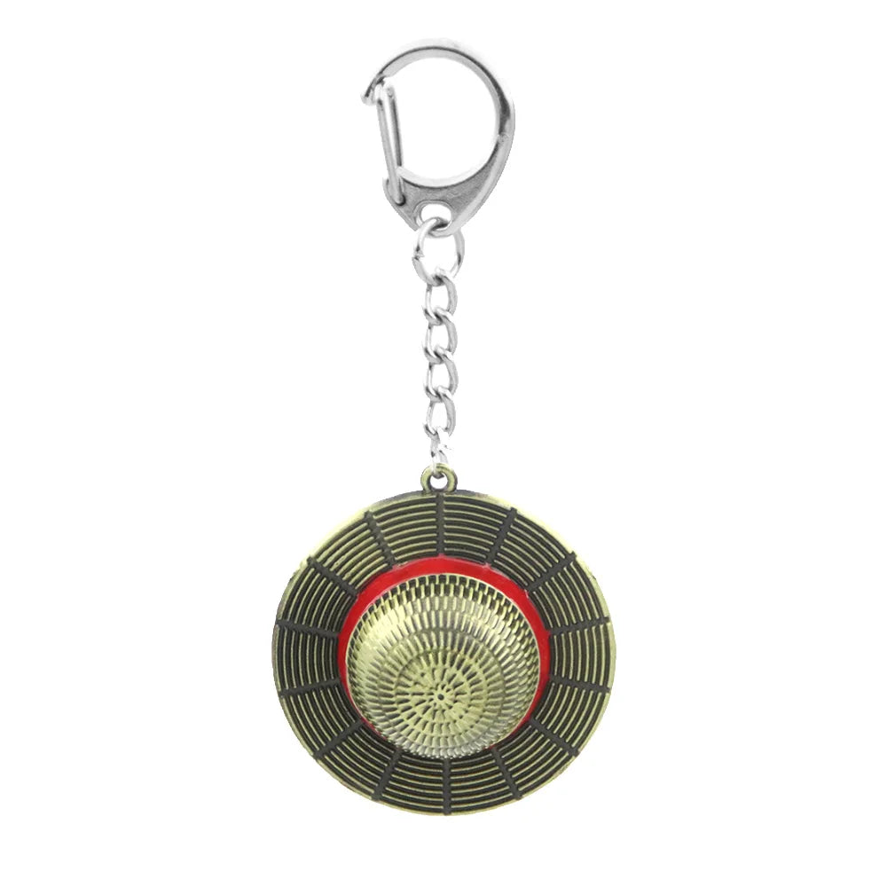 ONE PIECE Straw Hat Keychain – Metal Pendant for Collectors