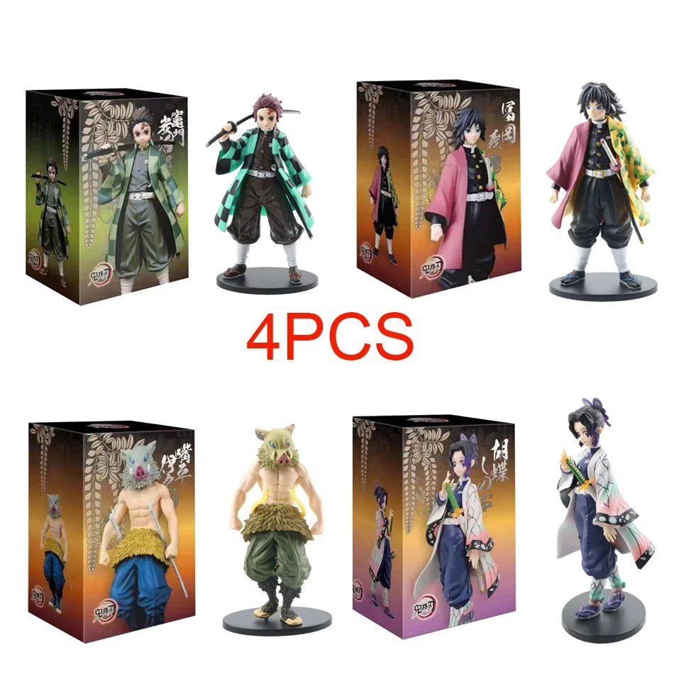 DEMON SLAYER Kamado Tanjirou & Nezuko 4PCS PVC Figures – Collector's Set