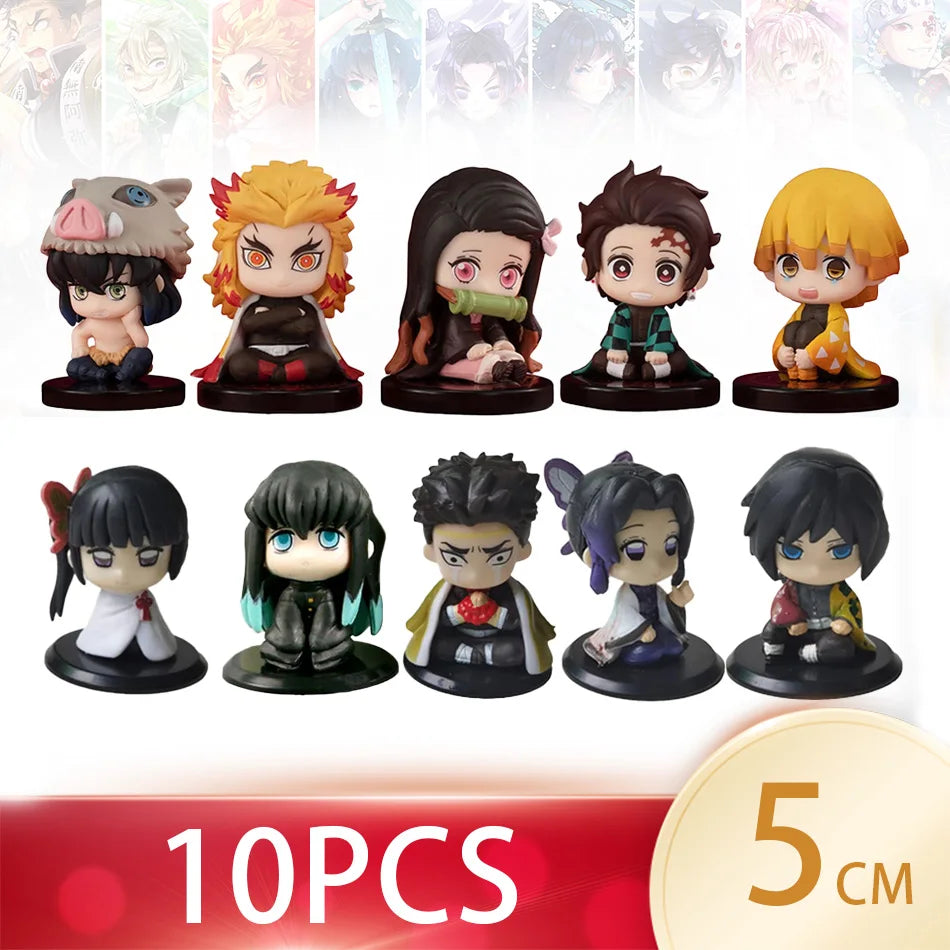 DEMON SLAYER Tanjiro & Friends Q Version Doll Set – Premium Edition