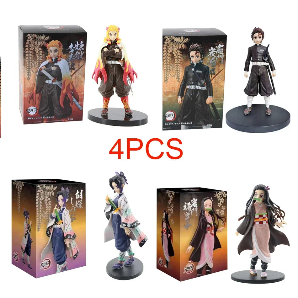 DEMON SLAYER Kamado Tanjirou & Nezuko 4PCS PVC Figures – Collector's Set