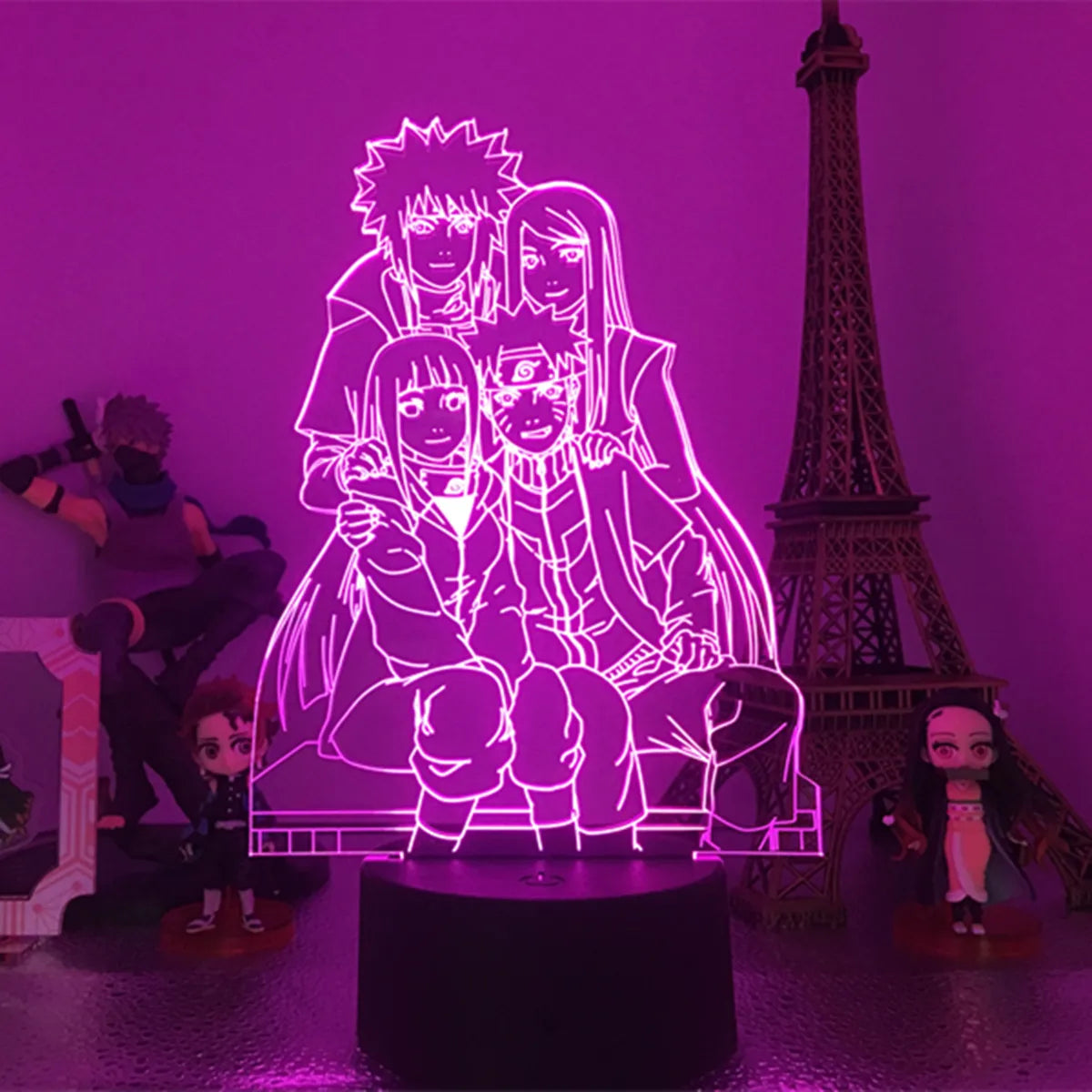 NARUTO Team 7 LED Acrylic Stand – Luminous Night Light Figure Set