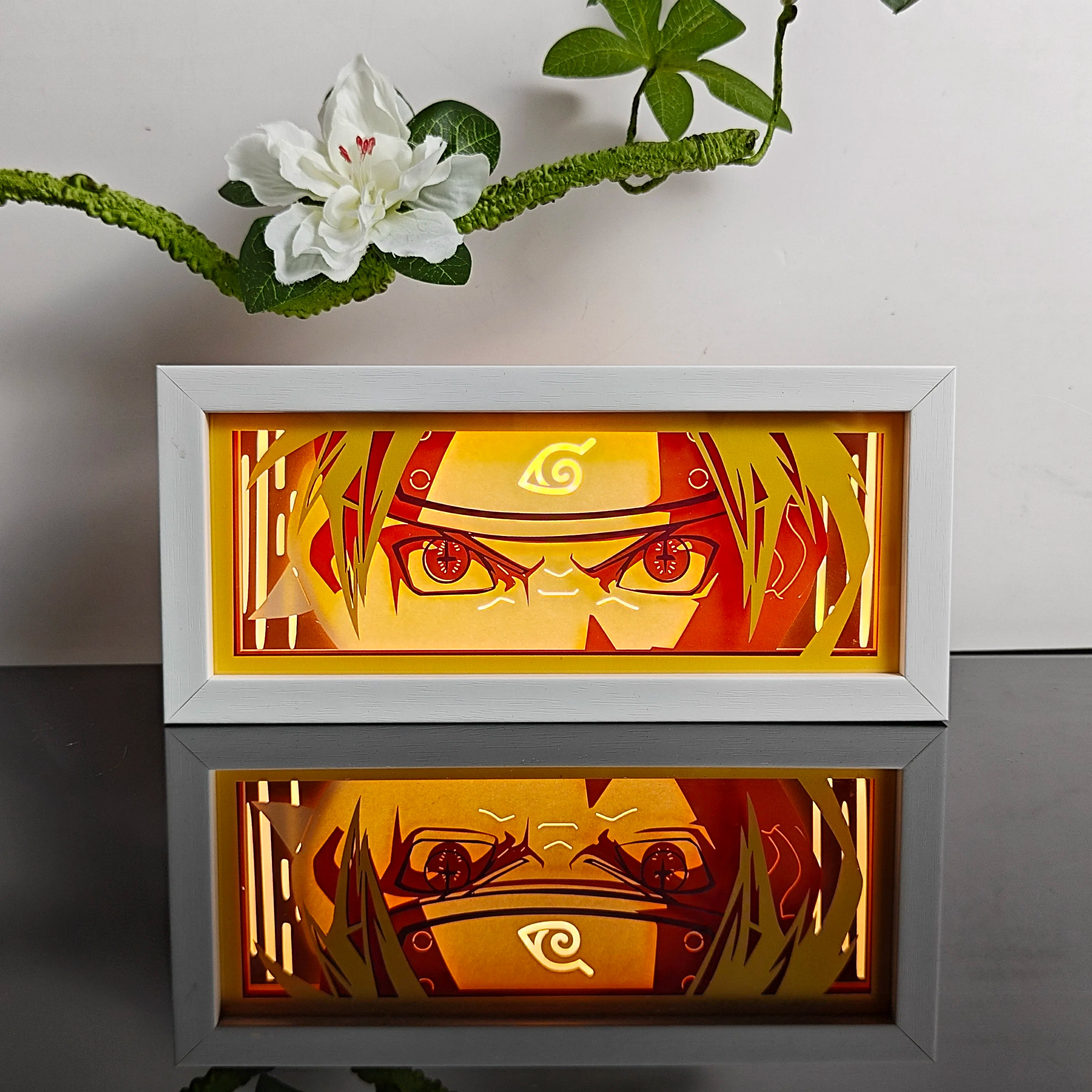Anime Paper Cut Shadow Light Box – LED Night Lamp for Collectors