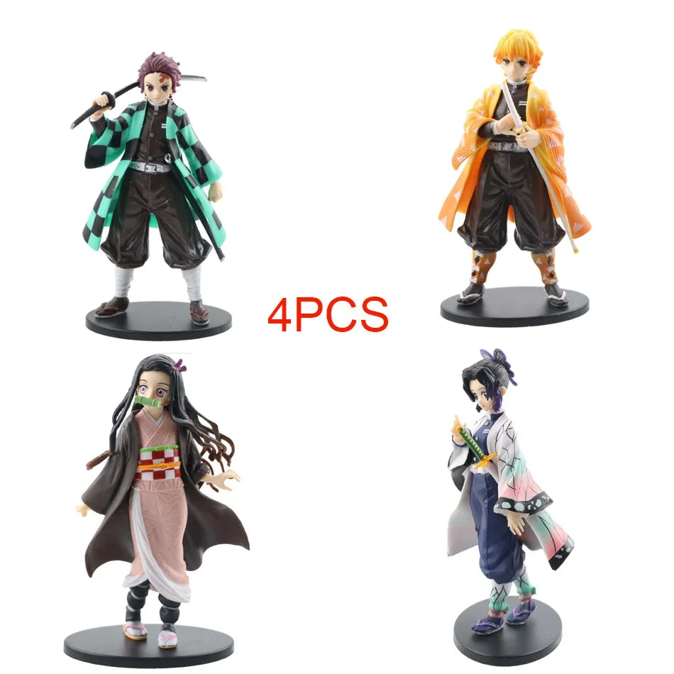 DEMON SLAYER Kamado Tanjirou & Nezuko 4PCS PVC Figures – Collector's Set
