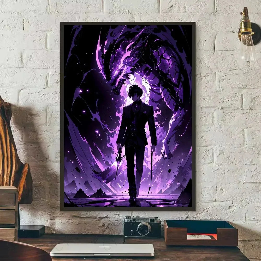 SOLO LEVELING Frameless Canvas Painting – Anime Wall Art Print