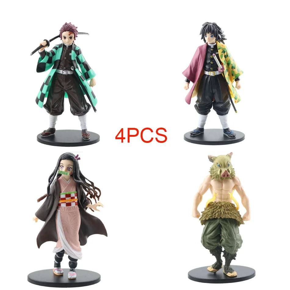 DEMON SLAYER Kamado Tanjirou & Nezuko 4PCS PVC Figures – Collector's Set