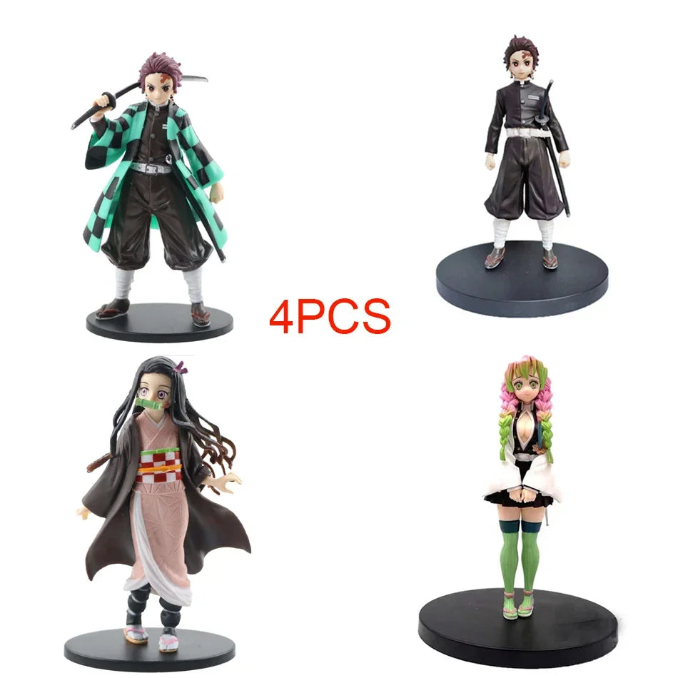 DEMON SLAYER Kamado Tanjirou & Nezuko 4PCS PVC Figures – Collector's Set