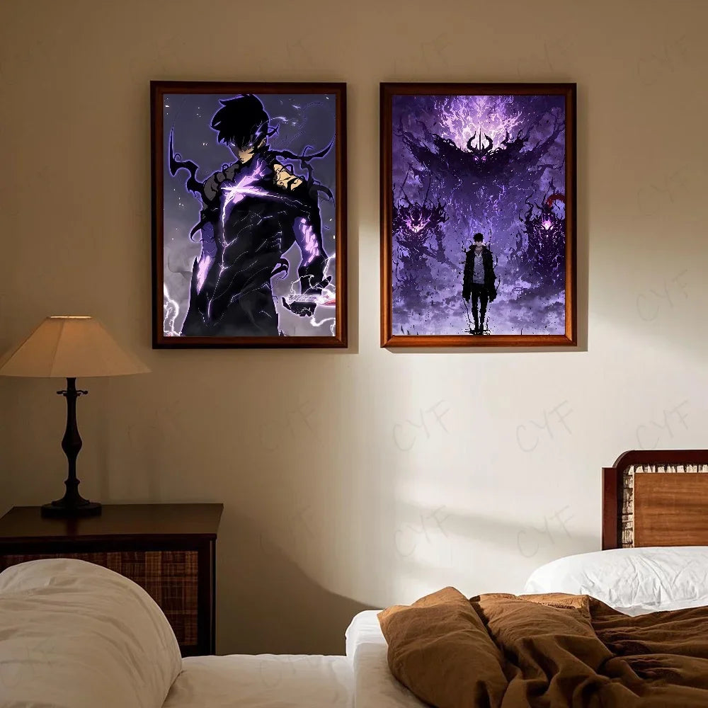 SOLO LEVELING Frameless Canvas Painting – Anime Wall Art Print