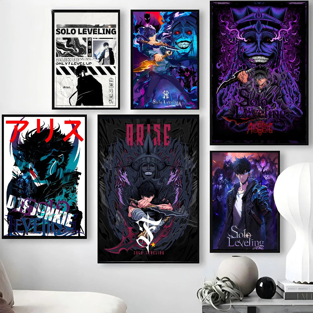 SOLO LEVELING Self-Adhesive Anime Poster – Wall Art for Collectors