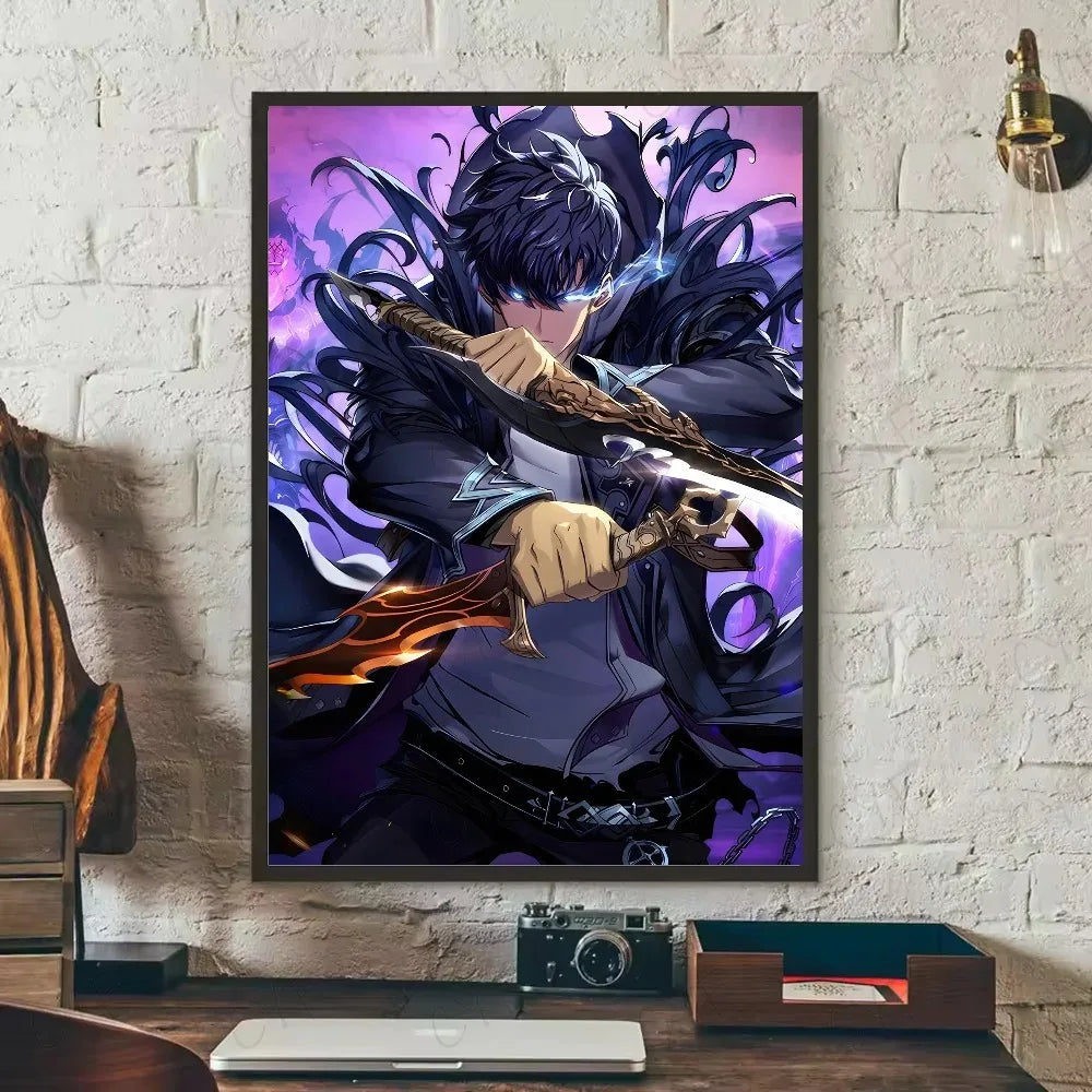 SOLO LEVELING Frameless Canvas Painting – Anime Wall Art Print