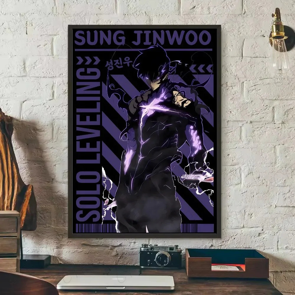 SOLO LEVELING Frameless Canvas Painting – Anime Wall Art Print