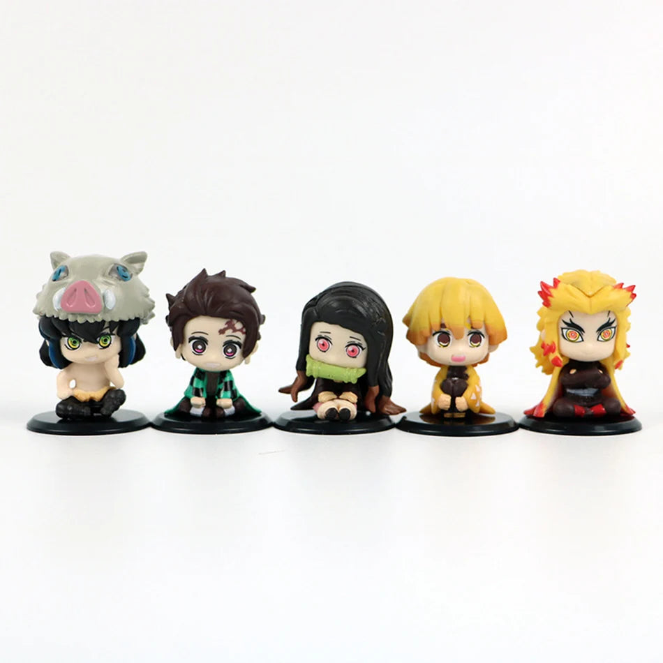 DEMON SLAYER Tanjiro & Friends Q Version Doll Set – Premium Edition