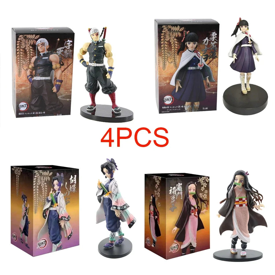 DEMON SLAYER Kamado Tanjirou & Nezuko 4PCS PVC Figures – Collector's Set