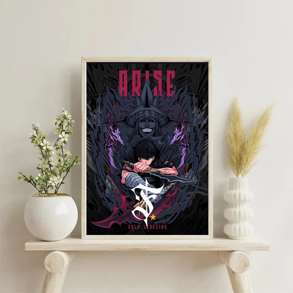 SOLO LEVELING Self-Adhesive Anime Poster – Wall Art for Collectors