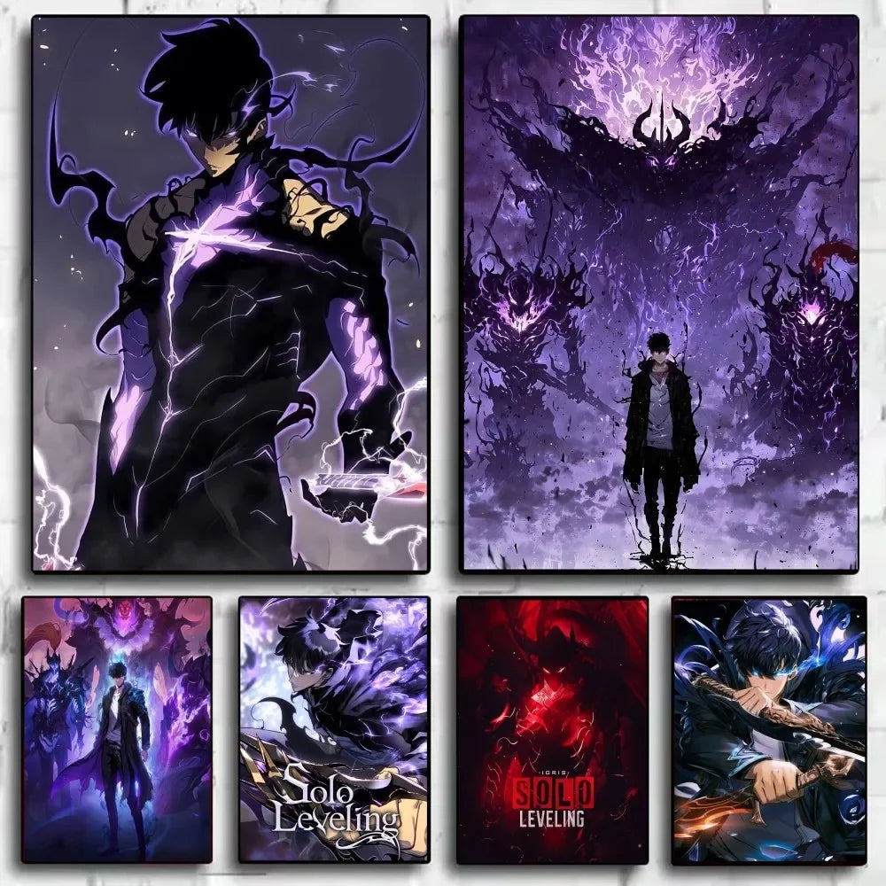 SOLO LEVELING Frameless Canvas Painting – Anime Wall Art Print