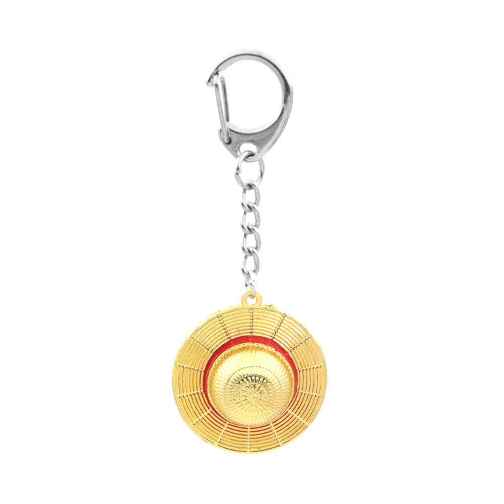 ONE PIECE Straw Hat Keychain – Metal Pendant for Collectors