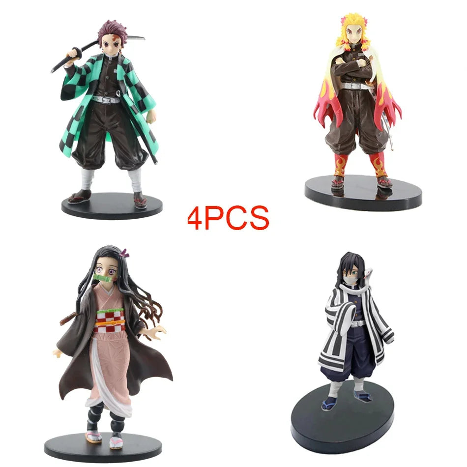DEMON SLAYER Kamado Tanjirou & Nezuko 4PCS PVC Figures – Collector's Set