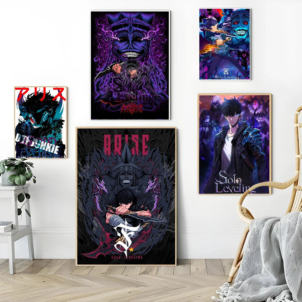 SOLO LEVELING Self-Adhesive Anime Poster – Wall Art for Collectors