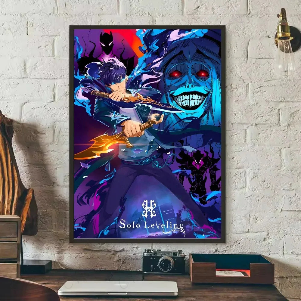 SOLO LEVELING Frameless Canvas Painting – Anime Wall Art Print