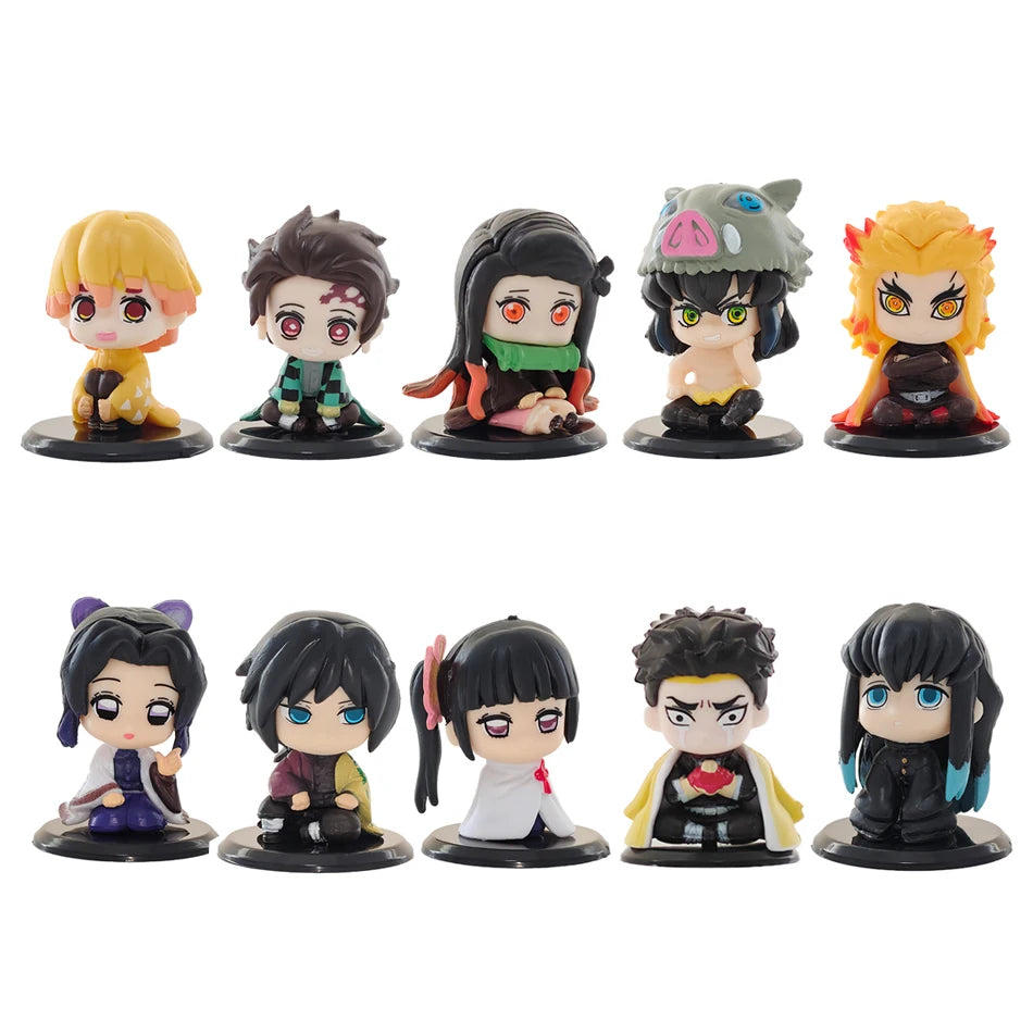DEMON SLAYER Tanjiro & Friends Q Version Doll Set – Premium Edition