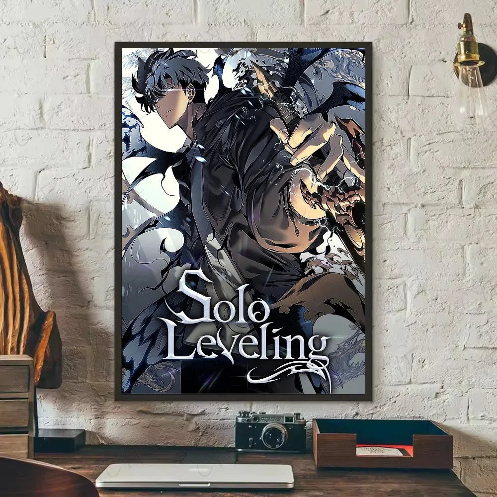 SOLO LEVELING Frameless Canvas Painting – Anime Wall Art Print