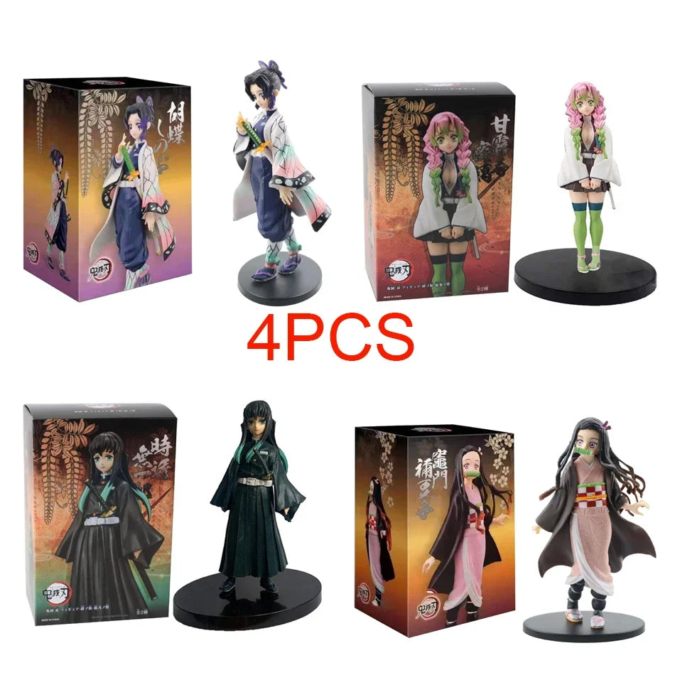 DEMON SLAYER Kamado Tanjirou & Nezuko 4PCS PVC Figures – Collector's Set