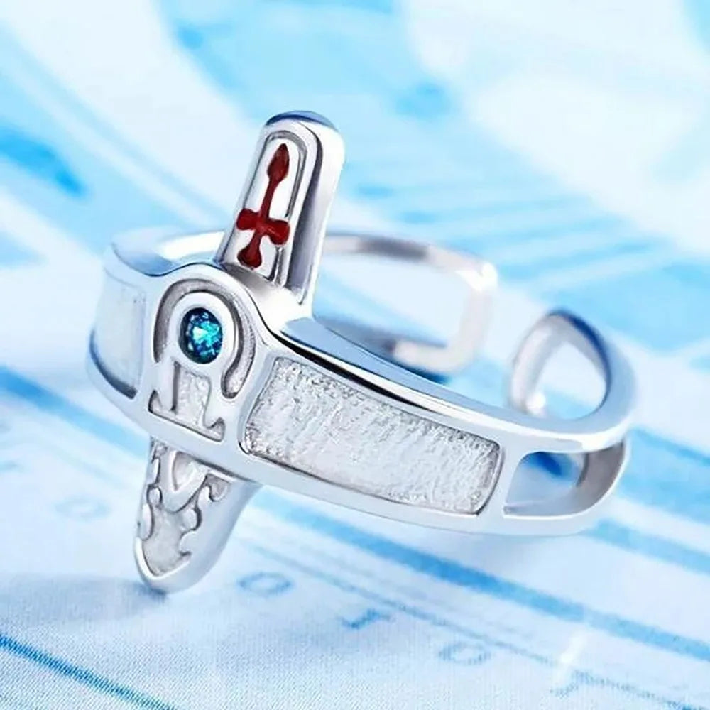 [SWORD ART ONLINE] Asuna & Kirito Rings – Retro Cross Design