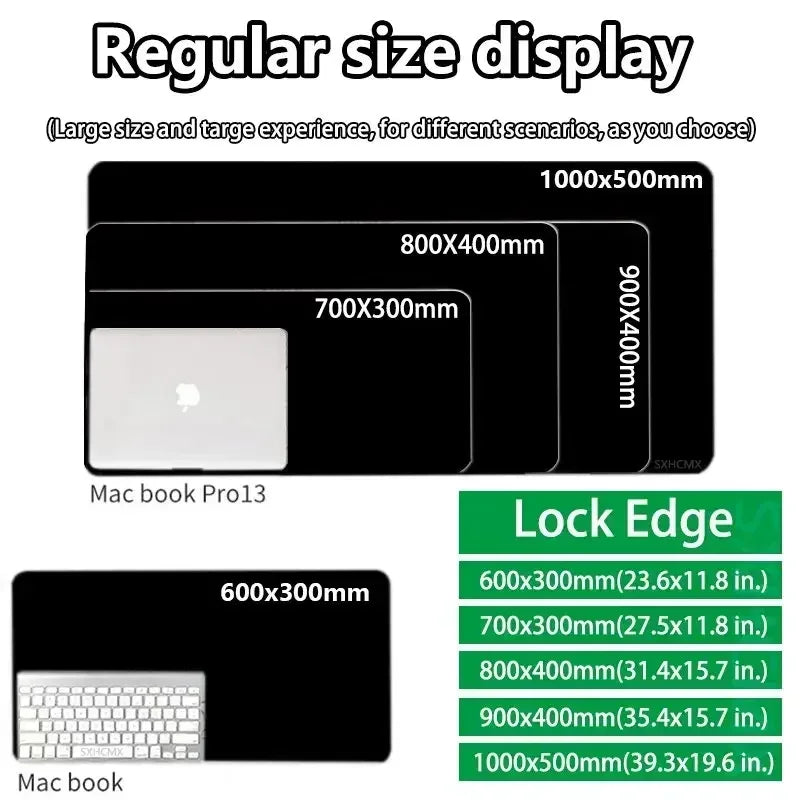 Anime Black & White XL Mouse Pad – Extended Rubber Gaming Desk Mat