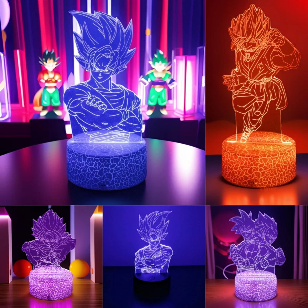 DRAGON BALL Z 3D LED Lamp – Goku, Vegeta & Gohan Super Saiyan Night Light