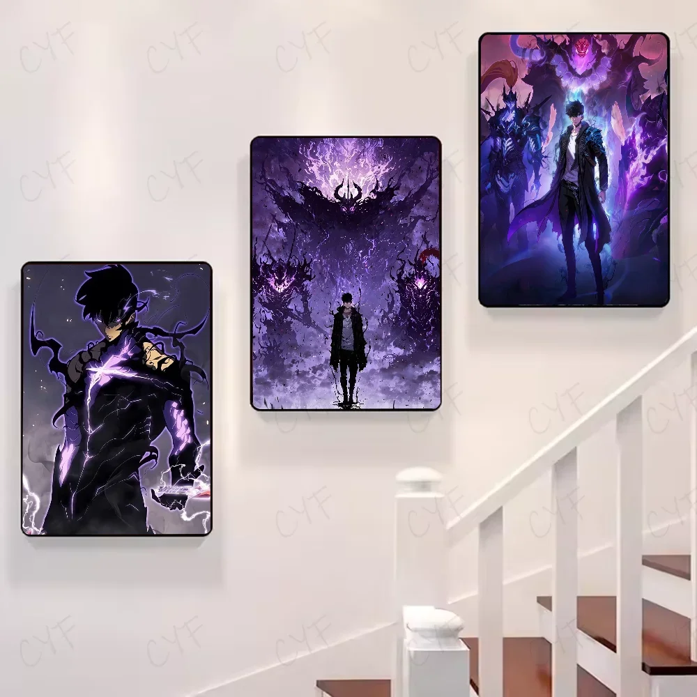 SOLO LEVELING Frameless Canvas Painting – Anime Wall Art Print