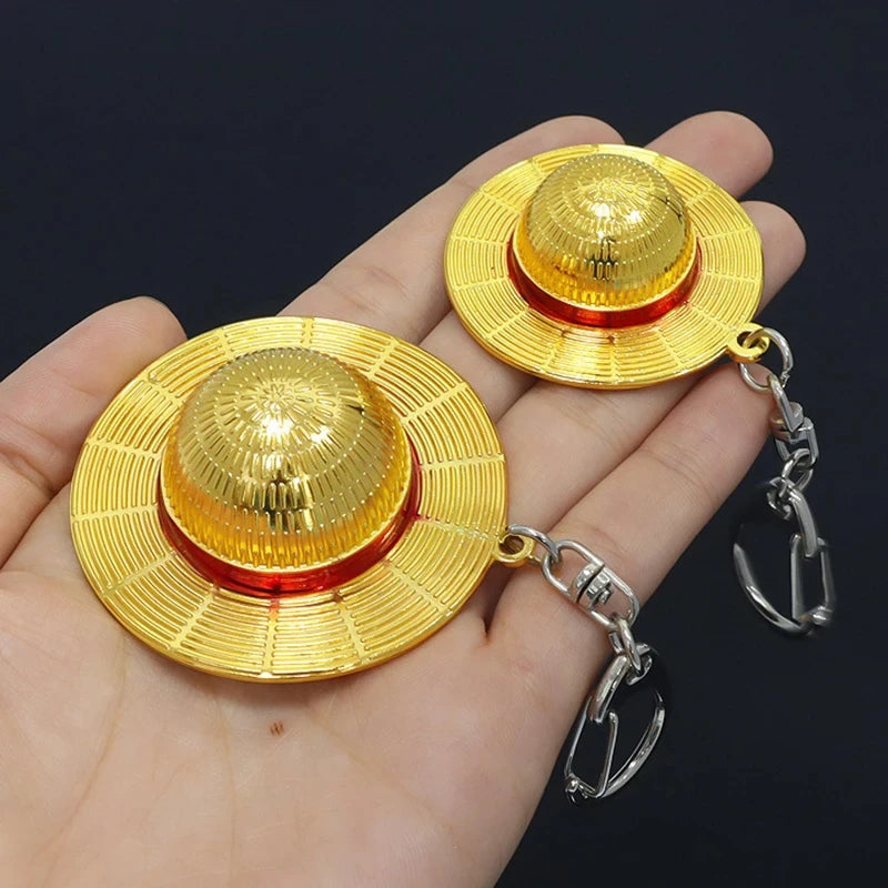 ONE PIECE Straw Hat Keychain – Metal Pendant for Collectors