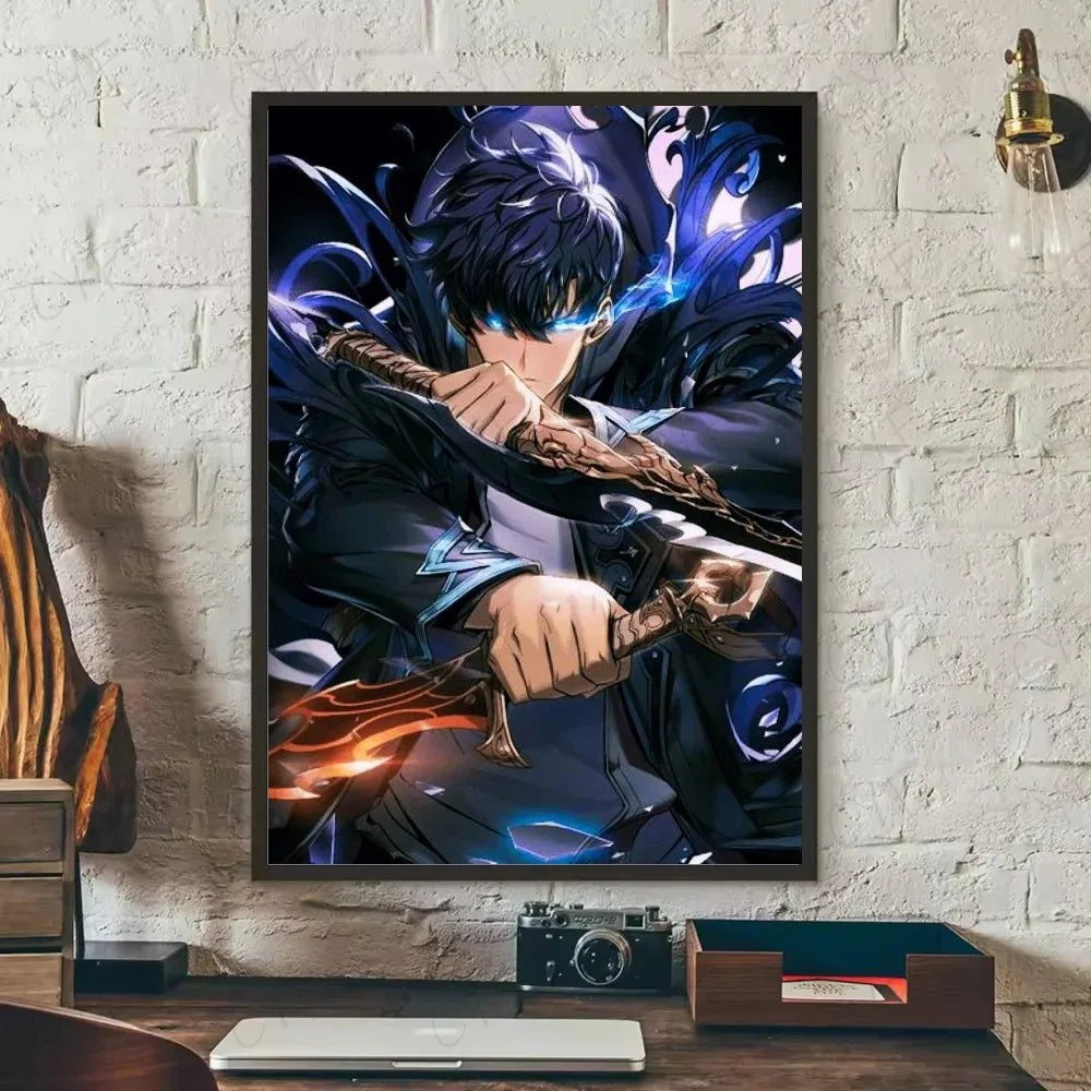 SOLO LEVELING Frameless Canvas Painting – Anime Wall Art Print