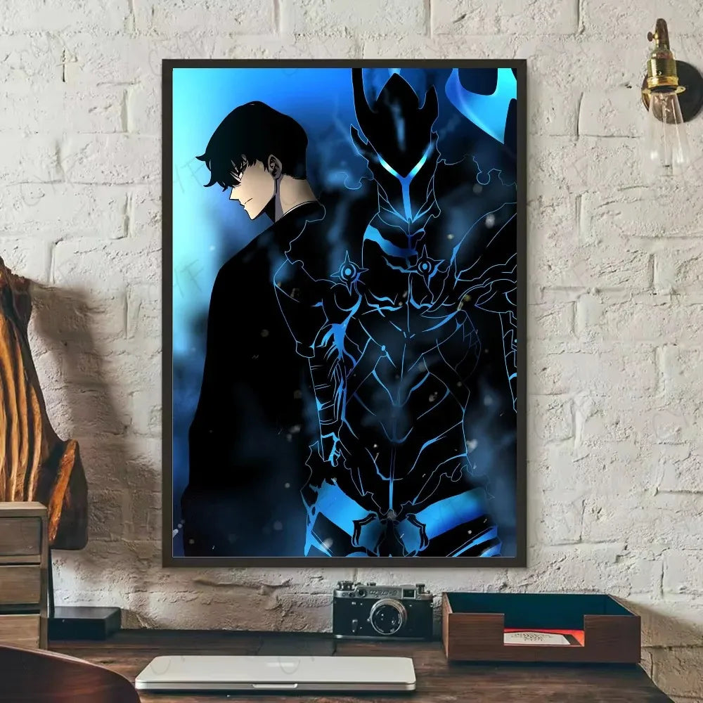 SOLO LEVELING Frameless Canvas Painting – Anime Wall Art Print