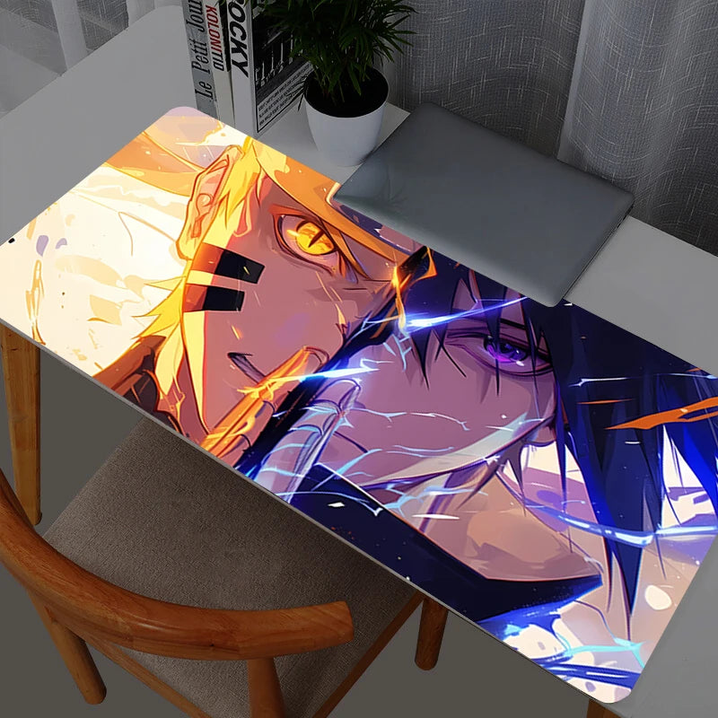 NARUTO Naruto vs Sasuke Anime Rubber Mouse Pad – Extended Gaming Desk Mat