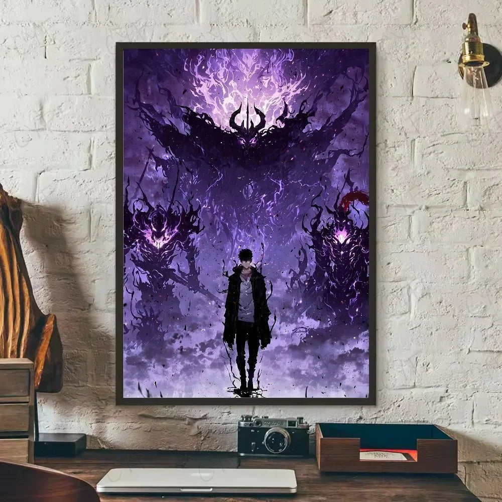 SOLO LEVELING Frameless Canvas Painting – Anime Wall Art Print