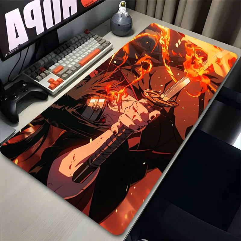 Anime Black & White XL Mouse Pad – Extended Rubber Gaming Desk Mat