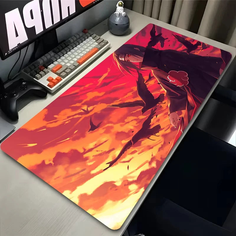 Anime Black & White XL Mouse Pad – Extended Rubber Gaming Desk Mat
