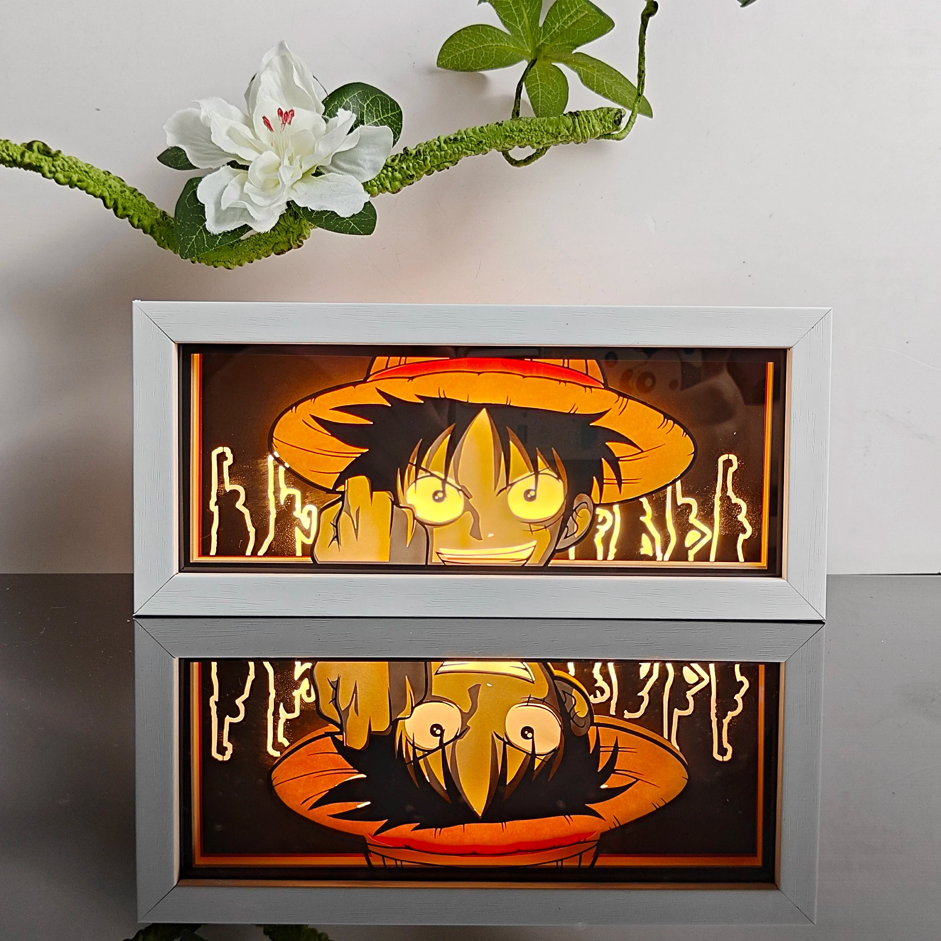 Anime Paper Cut Shadow Light Box – LED Night Lamp for Collectors